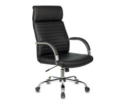 Кресло руководителя Бюрократ T-8010N черный эко.кожа крестовина металл хром