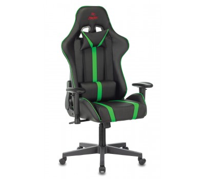 Кресло игровое Zombie A4 черный/зеленый эко.кожа с подголов. крестовина пластик