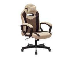 Кресло игровое Zombie VIKING 6 KNIGHT Fabric коричневый/бежевый с подголов. крестовина металл