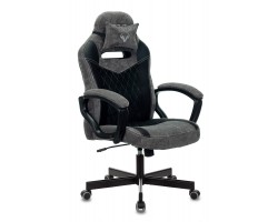 Кресло игровое Zombie VIKING 6 KNIGHT Fabric серый/черный с подголов. крестовина металл