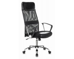 Кресло руководителя Бюрократ CH-600SL черный эко.кожа/сетка крестовина металл хром