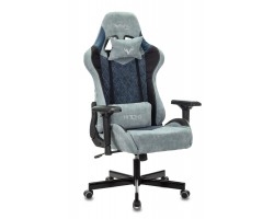 Кресло игровое Zombie VIKING 7 KNIGHT Fabric голубой текстиль/эко.кожа с подголов. крестовина металл