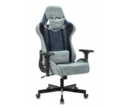 Кресло игровое Zombie VIKING 7 KNIGHT Fabric голубой текстиль/эко.кожа с подголов. крестовина металл