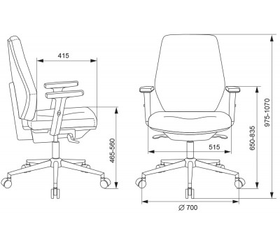 Кресло Бюрократ CH-545SL черный 26-B01 крестовина хром