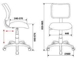 Кресло Бюрократ CH-295 спинка сетка черный TW-01 сиденье темно-серый 15-13-foto5