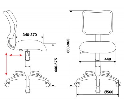 Кресло Бюрократ CH-295 спинка сетка черный TW-01 сиденье темно-серый 15-13