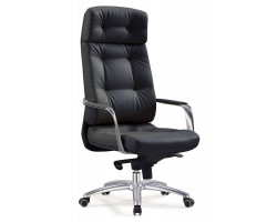 Кресло руководителя Бюрократ _DAO черный кожа крестовина алюминий