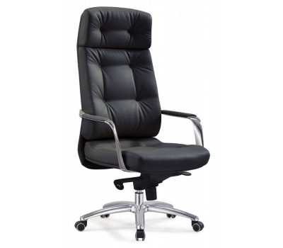 Кресло руководителя Бюрократ _DAO черный кожа крестовина алюминий