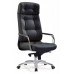 Кресло руководителя Бюрократ _DAO черный кожа крестовина алюминий