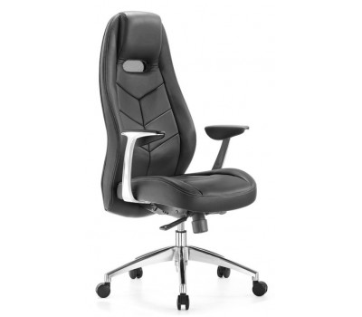 Кресло руководителя Бюрократ _Zen черный кожа крестовина алюминий