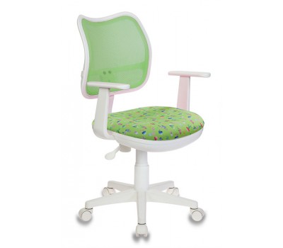 Кресло детское Бюрократ CH-W797 спинка сетка салатовый сиденье зеленый кактусы Cactus-Gn сетка/ткань (пластик белый)