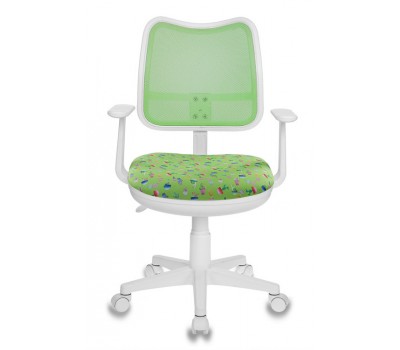 Кресло детское Бюрократ CH-W797 спинка сетка салатовый сиденье зеленый кактусы Cactus-Gn сетка/ткань (пластик белый)