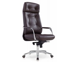 Кресло руководителя Бюрократ _DAO коричневый кожа крестовина алюминий