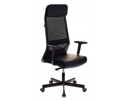 Кресло руководителя Бюрократ T-995 черный TW-01 эко.кожа/сетка с подголов. крестовина металл черный