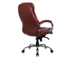 Кресло руководителя Бюрократ T-9950AXSN сиденье коричневый кожа/кожзам крестовина хром-foto4