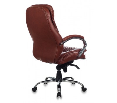 Кресло руководителя Бюрократ T-9950AXSN сиденье коричневый кожа/кожзам крестовина хром
