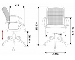 Кресло Бюрократ CH-590 салатовый сиденье черный искусст.кожа/сетка крестовина пластик-foto6