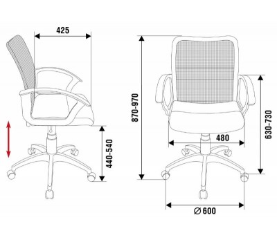 Кресло Бюрократ CH-590 салатовый сиденье черный искусст.кожа/сетка крестовина пластик