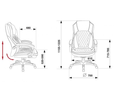 Кресло руководителя Бюрократ T-9915 коричневый рец.кожа/кожзам крестовина пластик пластик золото