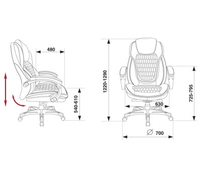Кресло руководителя Бюрократ T-9917 черный рец.кожа/кожзам крестовина пластик пластик серебро