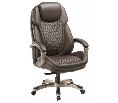 Кресло руководителя Бюрократ T-9917 коричневый рец.кожа/кожзам крестовина пластик пластик золото