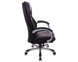 Кресло руководителя Бюрократ T-9919 черный рец.кожа/кожзам крестовина пластик пластик серебро-foto3