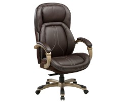 Кресло руководителя Бюрократ T-9919 коричневый рец.кожа/кожзам крестовина пластик пластик золото