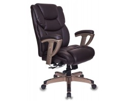 Кресло руководителя Бюрократ T-9999 коричневый рец.кожа/кожзам крестовина металл/пластик пластик золото
