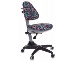 Кресло детское Бюрократ KD-2 синий карандаши крестовина пластик