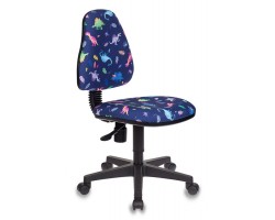 Кресло детское Бюрократ KD-4 синий динозаврики крестовина пластик