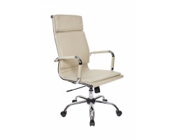 Кресло руководителя Бюрократ Ch-993 слоновая кость эко.кожа крестовина металл хром