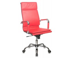 Кресло руководителя Бюрократ CH-993 красный эко.кожа крестовина металл хром