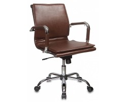 Кресло руководителя Бюрократ Ch-993-Low коричневый эко.кожа низк.спин. крестовина металл хром