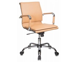 Кресло руководителя Бюрократ Ch-993-Low светло-коричневый эко.кожа низк.спин. крестовина металл хром