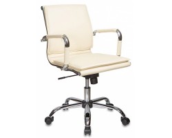 Кресло руководителя Бюрократ Ch-993-Low слоновая кость эко.кожа низк.спин. крестовина металл хром
