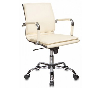 Кресло руководителя Бюрократ Ch-993-Low слоновая кость эко.кожа низк.спин. крестовина металл хром