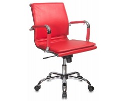 Кресло руководителя Бюрократ Ch-993-Low красный эко.кожа низк.спин. крестовина металл хром