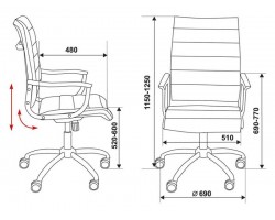 Кресло руководителя Бюрократ Ch-994 черный искусственная кожа крестовина металл хром-foto5