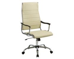 Кресло руководителя Бюрократ Ch-994 слоновая кость искусственная кожа крестовина металл хром