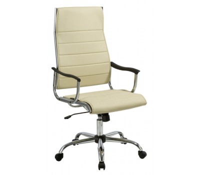 Кресло руководителя Бюрократ Ch-994 слоновая кость искусственная кожа крестовина металл хром