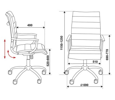 Кресло руководителя Бюрократ Ch-994 слоновая кость искусственная кожа крестовина металл хром