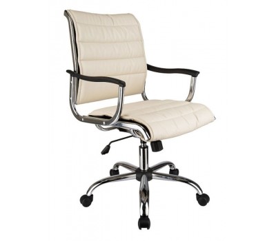 Кресло руководителя Бюрократ Ch-994AXSN слоновая кость эко.кожа низк.спин. крестовина металл хром