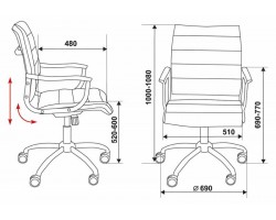 Кресло руководителя Бюрократ Ch-994AXSN слоновая кость эко.кожа низк.спин. крестовина металл хром-foto3