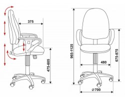Кресло Бюрократ T-612AXSN серый JP-15-1 крестовина пластик-foto6