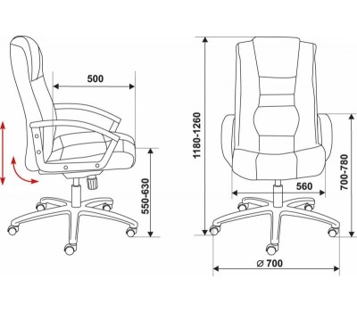 Кресло руководителя Бюрократ T-9906AXSN черный кожа