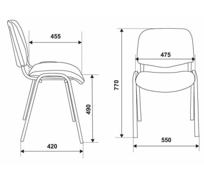 Стул Бюрократ Виси черный C-11 на ножках металл черный