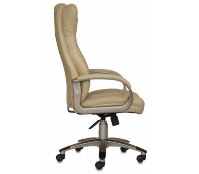 Кресло руководителя Бюрократ CH-879 бежевый искусственная кожа (пластик золото)
