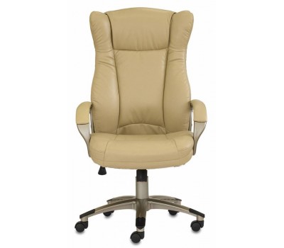Кресло руководителя Бюрократ CH-879 бежевый искусственная кожа (пластик золото)