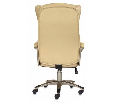 Кресло руководителя Бюрократ CH-879 бежевый искусственная кожа (пластик золото)
