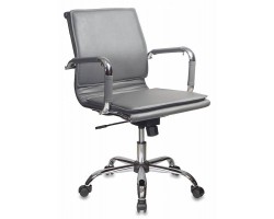 Кресло руководителя Бюрократ CH-993-Low серый эко.кожа низк.спин. крестовина металл хром